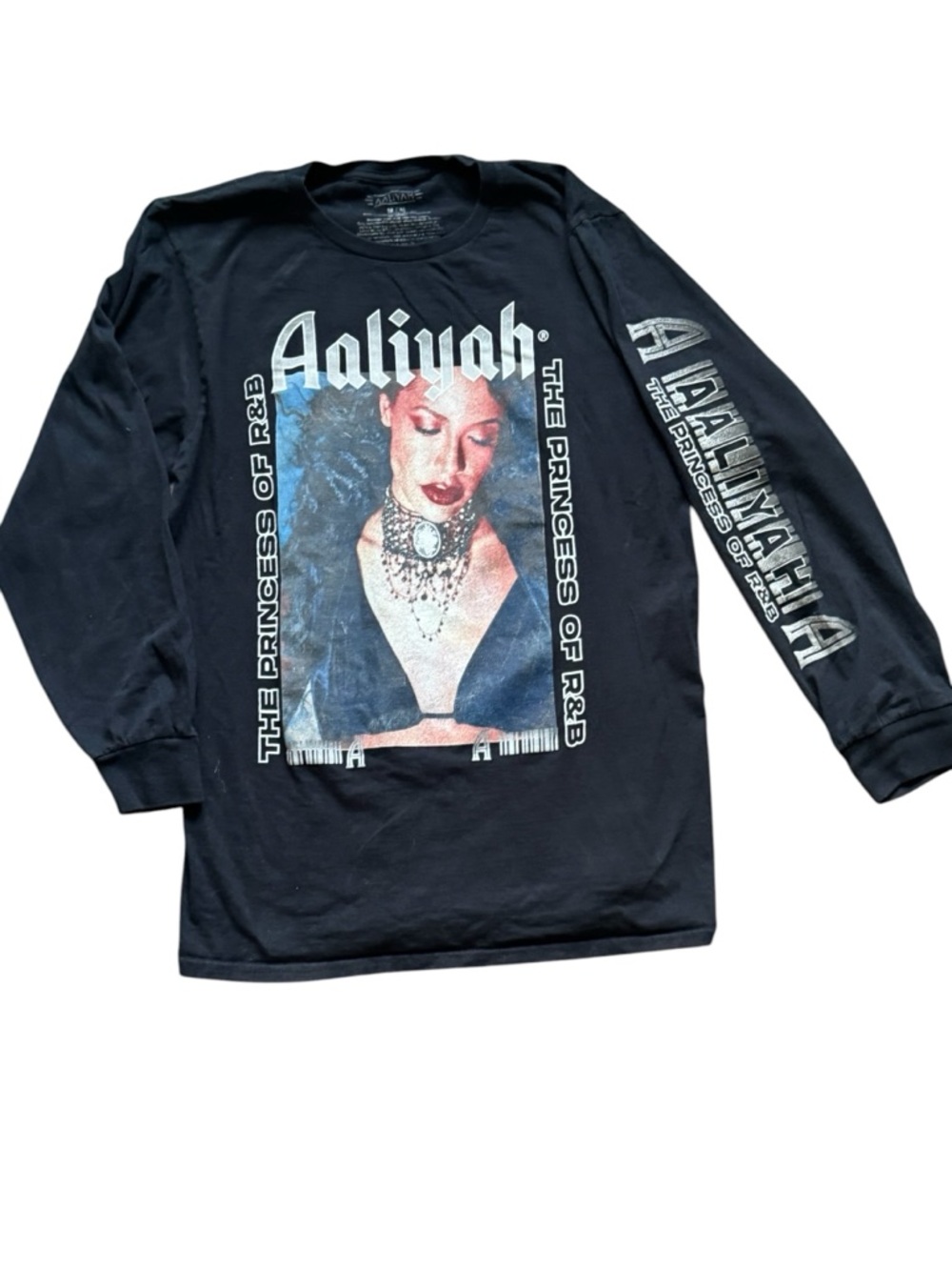 Aaliyah Graphic Long Sleeve Shirt Princess of R&B Band Tee M